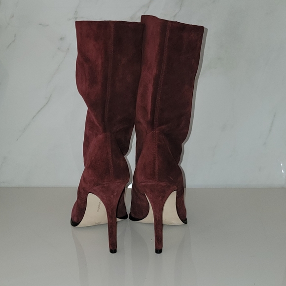 BCBGeneration Suede Stiletto heeled Burgundy booties Almond Toe Size 7 - Picture 7 of 10